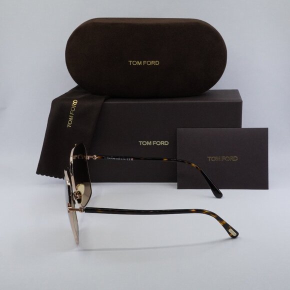 Tom Ford Claudia-02 FT0839 52F Square Sunglasses - Gold/Brown main image 9